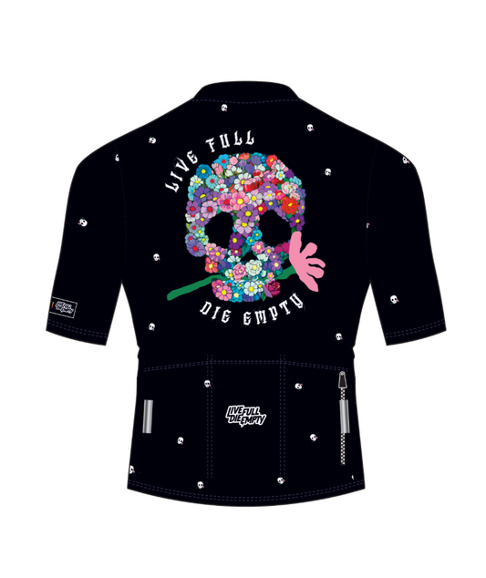 Skull Flower Cycling Jersey (Men's Black)