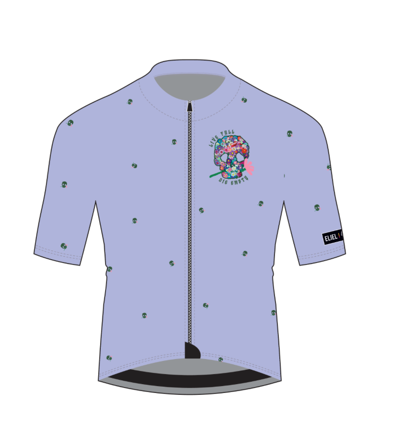 Skull Flower Cycling Jersey (Women's Lilac)