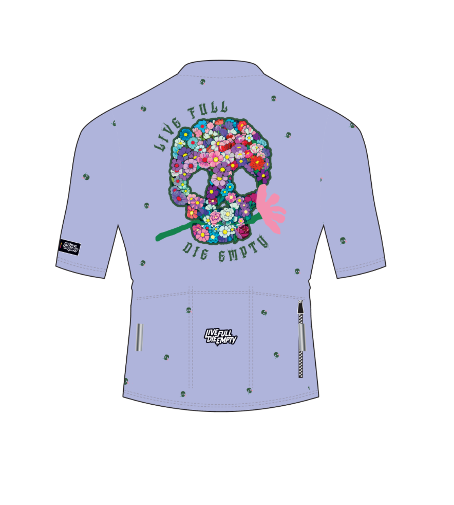 Skull Flower Cycling Jersey (Women's Lilac)